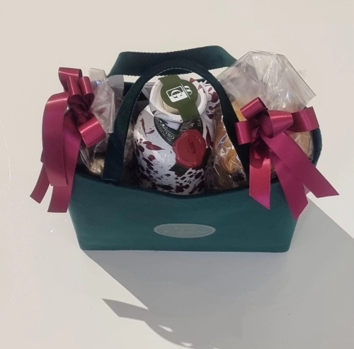 Gift bag in velluto verde inglese