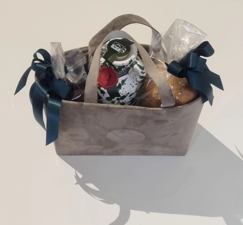 Gift bag in velluto beige