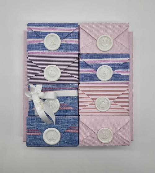 Mini degustazione in puro cotone nei toni del rosa 