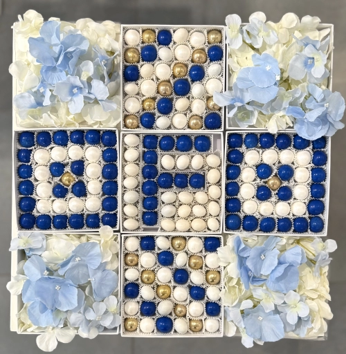 Mini confettata nei toni del blu