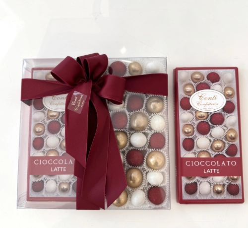 Tavoletta di cioccolato al latte e confetti