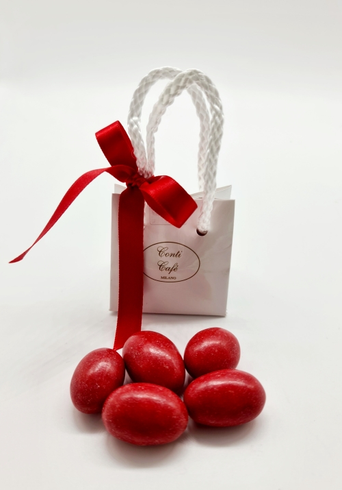 Mini shopper con fiocco rosso 
