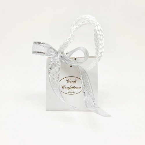 Mini shopper con fiocco colore  argento